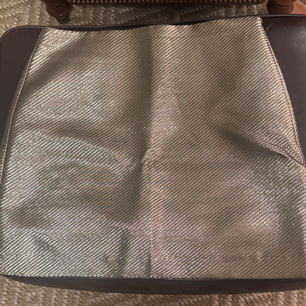 LOFT Shimmering Gold A-Line Skirt